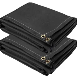 Brandfilt, 2-pack 2,4x3 m svart, glasfiber flamskyddad