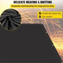 Brandfilt, 2-pack 2,4x3 m svart, glasfiber flamskyddad