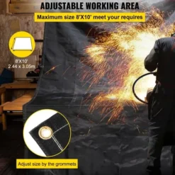 Brandfilt, 2-pack 2,4x3 m svart, glasfiber flamskyddad