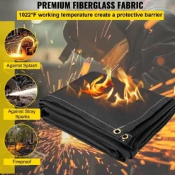 Brandfilt, 2-pack 2,4x3 m svart, glasfiber flamskyddad