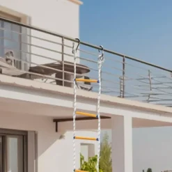 Brandstege - Repstege - Robust - 2 Krokar - Snabb Användning - För Nödutrymning - Bärbar - Mångsidig