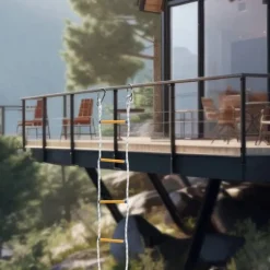 Brandstege - Repstege - Robust - 2 Krokar - Snabb Användning - För Nödutrymning - Bärbar - Mångsidig