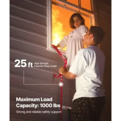 Brandstege 7,62m, 3-våningar, Aluminiumlegering, Halkfria Stegpinnar, Maxlast 453 kg