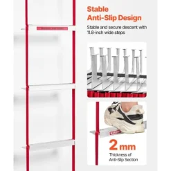 Brandstege 7,62m, 3-våningar, Aluminiumlegering, Halkfria Stegpinnar, Maxlast 453 kg