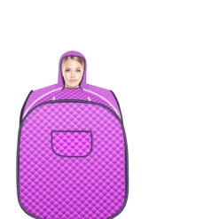 Bärbar Dampsauna, 800W Effekt, 110V/220V Spänning, Integrerad Rostfritt Stål, Fällbar Design, En-Person Kapacitet