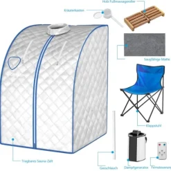 Bärbar Ångbastu, 78x87x100 cm, Silver