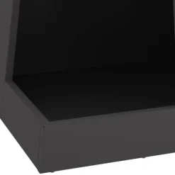 Bärbar Vedeldad Matlagningsugn i Stål - Eldstad med Vedförvaring | Färg: Svart | Storlek: 35x35x100 cm