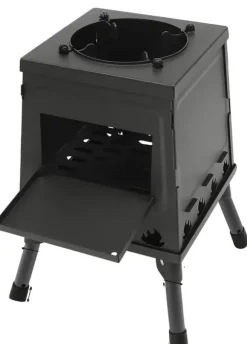 Bärbar Vedspis, Effektiv Uppvärmning, Lätt att Transportera,svart