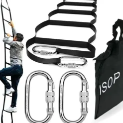 Bördstege för Barn eller Vuxna Nödstegsstege för 2-våningshus Inkl. Karbiner - ISOP