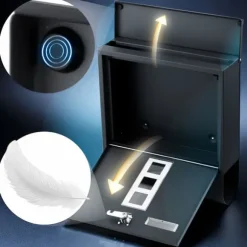 Brevlåda 34x30,5x10 cm antracit HM-861