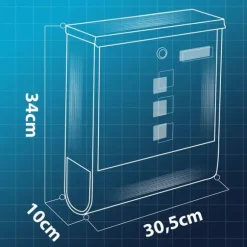 Brevlåda 34x30,5x10 cm antracit HM-861
