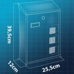 Brevlåda 39x25,5x12 cm svart HM-864