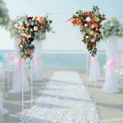 Bröllopsbåge - Ballongbåge & bakgrundsstativ - 2,2 m - Stål - Inne/ute - Vit