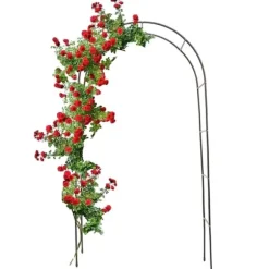 Bröllopsbåge i trädgården, metallkonstruktion, anpassningsbar design, lämplig för klättrande växter,svart, XL