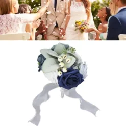 Brudbukett med livfulla färger, romantiska, handgjorda, eleganta, bärbara blommor, för fester, kontor, butiker, trädgårdar, brudtärnestil, 25x14cm/9, | CDON