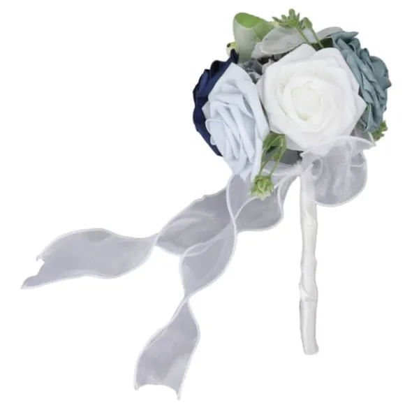 Brudbukett med livfulla färger, romantiska, handgjorda, eleganta, bärbara blommor, för fester, kontor, butiker, trädgårdar, brudtärnestil, 25x14cm/9, | CDON