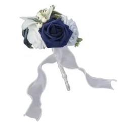 Brudbukett med livfulla färger, romantiska, handgjorda, eleganta, bärbara blommor, för fester, kontor, butiker, trädgårdar, brudtärnestil, 25x14cm/9, | CDON