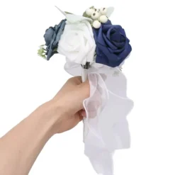 Brudbukett med livfulla färger, romantiska, handgjorda, eleganta, bärbara blommor, för fester, kontor, butiker, trädgårdar, brudtärnestil, 25x14cm/9, | CDON