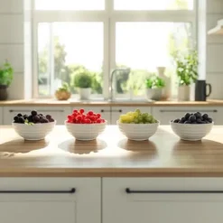 Bärväxter - Set om 4 - Rubus, rubrum, Uva, Fructosus - Höjd 25-40cm - ⌀9cm