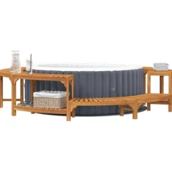 Bubbelbad Omgivning Brun Ø275 x 55,5 cm Massivt Akaciaträ