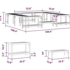 Bubbelbad Omgivning i Solid Akaciaträ | Färg: Brun | Storlek: 250x250 cm