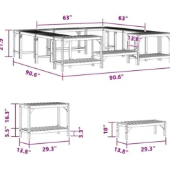 Bubbelbad Omgivning i Solid Akaciaträ | Storlek: 230x230 cm | Färg: Brun