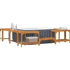 Bubbelbad Omgivning i Solid Akaciaträ | Storlek: 230x230 cm | Färg: Brun