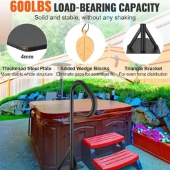 Bubbelpool handledare, 360° vridbar, justerbar höjd 35