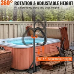 Bubbelpool handledare, 360° vridbar, justerbar höjd 35