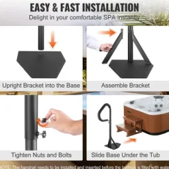 Bubbelpool handledare, 360° vridbar, justerbar höjd 35