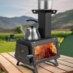Camping Spisvärmare, 28×20×37 cm, Svart