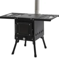 Campingkök, högkvalitativt stål, hopfällbar design,svart