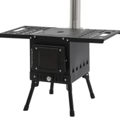 Campingkök, högkvalitativt stål, hopfällbar design,svart