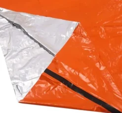 Cao - 8013 - Återanvändbar Nödfilt Vuxen Unisex, Orange ELLER Kaki, 2,00 x 0,90 m