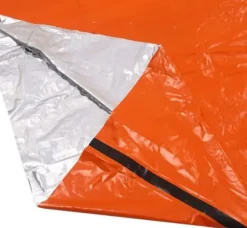 Cao - 8013 - Återanvändbar Nödfilt Vuxen Unisex, Orange ELLER Kaki, 2,00 x 0,90 m