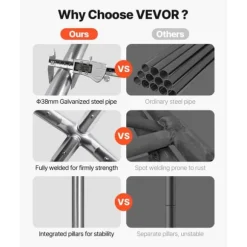 Carporttak 3,5x6,5m, Kraftigt Bilskydd, med Sidoväggar, Färg: Vitt