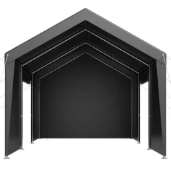 Carporttak 3,5x6,5m, Kraftigt Bilskydd, med Sidoväggar, Färg: Vitt