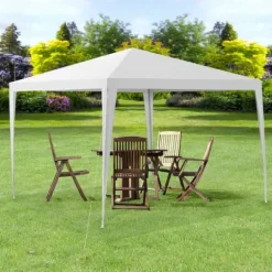 [casa.pro]® Trädgårdspaviljong-Partytält-300x300x255cm-hopfällbar-vit-vattentät