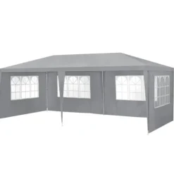 [casa.pro]® Trädgårdspaviljong-Partytält-600x300x255cm-hopfällbar-mörkgrå-vattentät