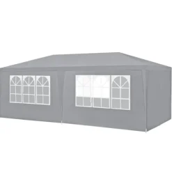 [casa.pro]® Trädgårdspaviljong-Partytält-600x300x255cm-hopfällbar-mörkgrå-vattentät