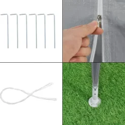 [casa.pro]® Trädgårdspaviljong-Partytält-600x300x255cm-hopfällbar-mörkgrå-vattentät