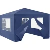 [casa.pro]® Trädgårdspaviljong-Partytält-400x300x255cm-hopfällbar-mörkblå-vattentät
