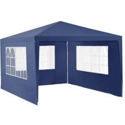 [casa.pro]® Trädgårdspaviljong-Partytält-400x300x255cm-hopfällbar-mörkblå-vattentät