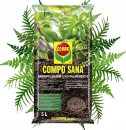Compo Sana substrat för gröna växter och palmer 5L blandning av torv, perlit och dolomit