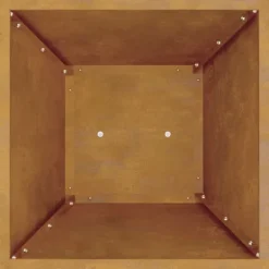 Cylindriskt växtställ i väderbeständigt stål | Färg: Brun | Storlek: 35x35x73 cm