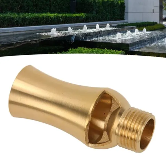 Dammspridare Vattenfontänmunstycke Koppar Istorn Kaskad Cederträ Spruthuvud För Trädgårdsdamm G1/2in Utvändig Gänga 7.1cm