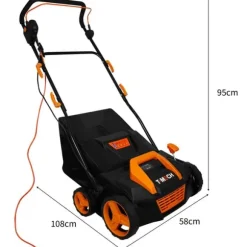 Dammsugare för Konstgräsmatta Konstgräs Dammsugare Grästvätt Elektrisk Löv / Kvist Sop Självgående 380mm Utomhus 50L Uppsamlingskorg 12m Kabel 12,2kg | CDON