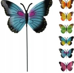 Dekorativ trädgårdsspik fjärilsdekoration på pinne 55 cm