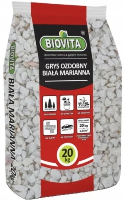 Dekorativa flisor Vit Mariana 16-32mm Vit och grå dekorsten 20kg