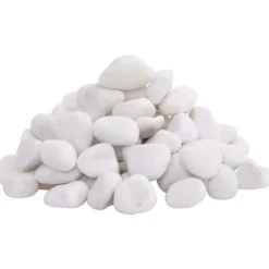 Dekorativa polerade stenar - vidaXL - Vit - 2-5 cm - 25 kg - Naturliga stenar - Slät yta - Trädgårdsbeklädnad